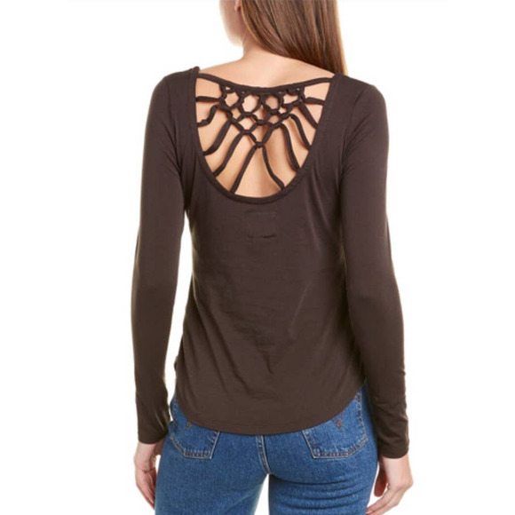 Chaser Granite Macrame Long Sleeve Top - M - Picture 5 of 5